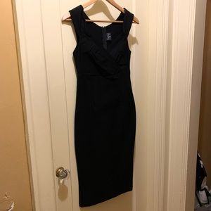 Rock Steady Black form fitting midi dress